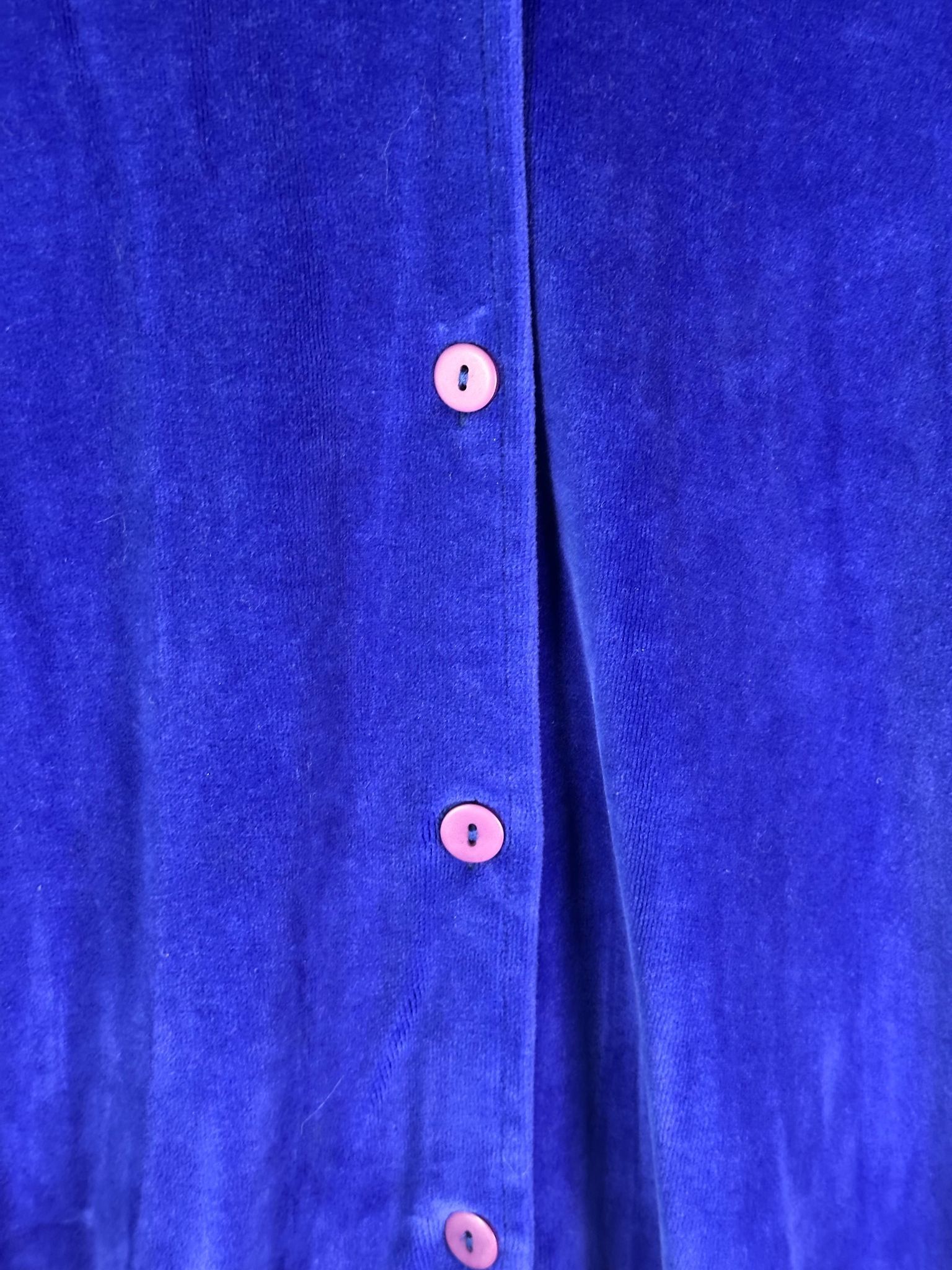 Other Forenza Shirt Womens XL Velour Button Up Long Sleeve Royal Size XL / US 12-14 / IT 48-50 - 2 Thumbnail
