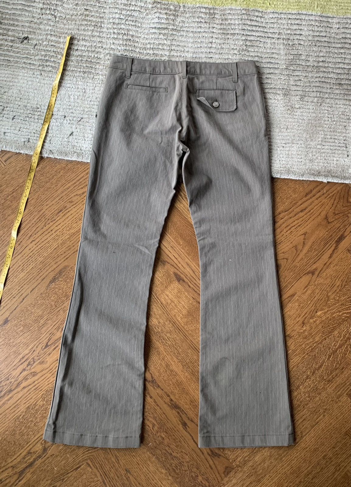 Designer × Japanese Brand × Vintage Vintage Miu Miu Style Low Rise Pants 2000s Flared Pin Stripe Size 34" / US 12 / IT 48 - 11 Thumbnail