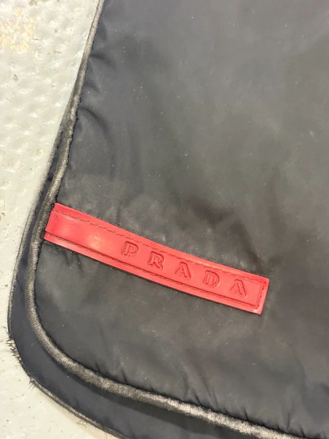 Prada 2000s Prada Black Linea Rossa Nylon Shoulder Bag Size ONE SIZE - 8 Thumbnail