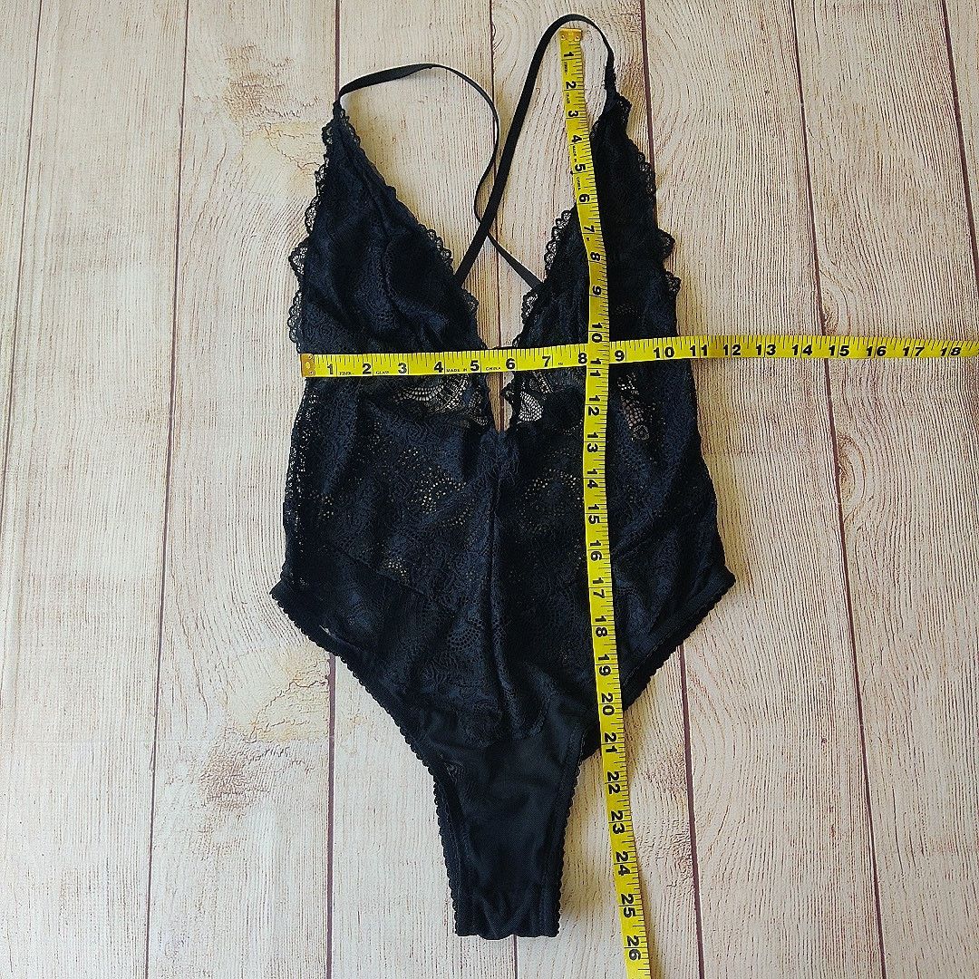 Other La Vie en Rose sheer black mesh lace bodysuit teddy sz S Size S / US 4 / IT 40 - 8 Thumbnail