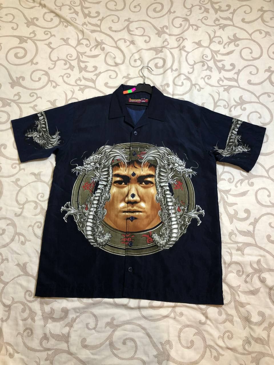 Vintage Vintage DNQ Jeans Dragon Circle Graphic Button Up Shirt Y2K Size US M / EU 48-50 / 2 - 1 Thumbnail