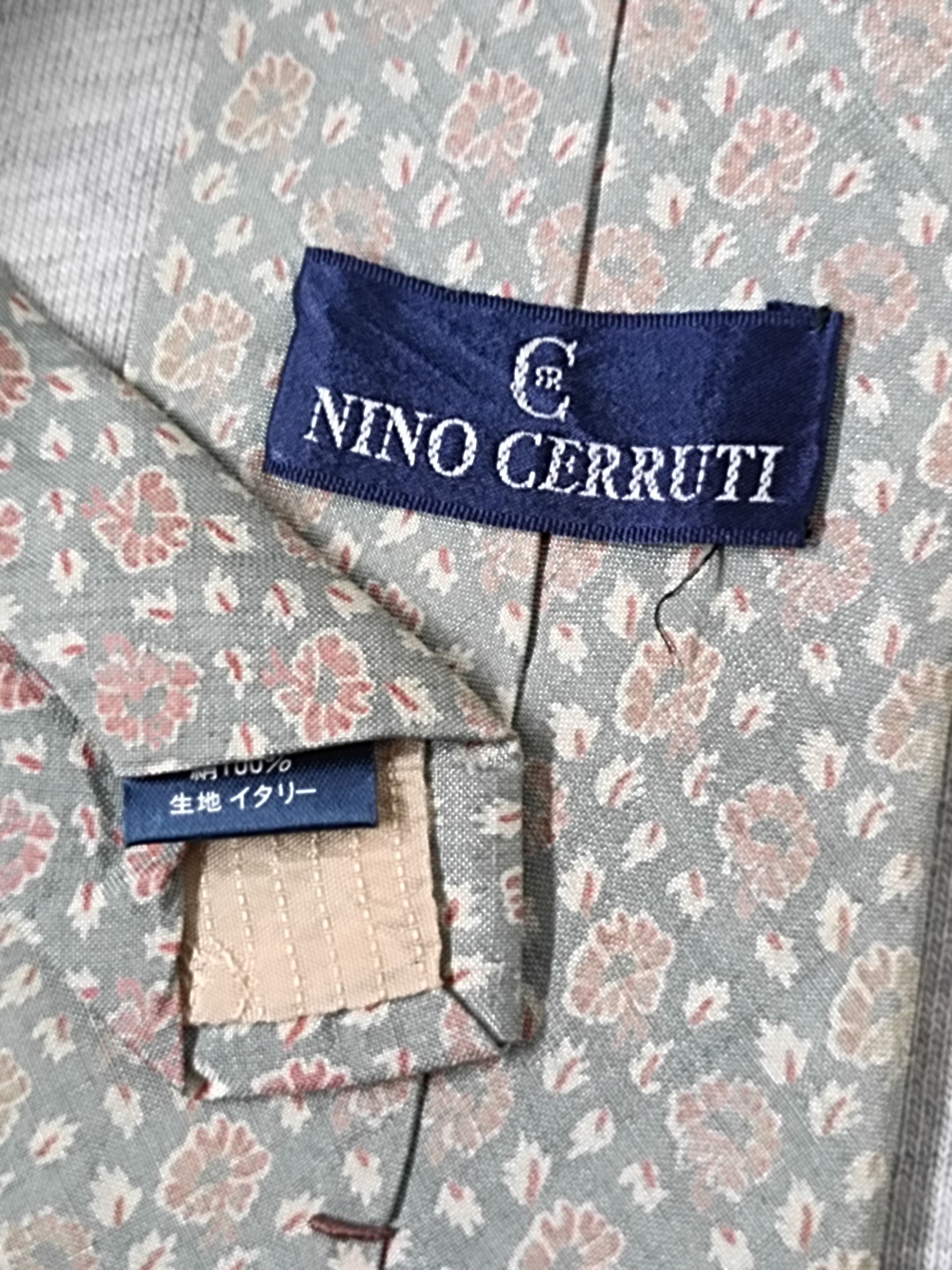 Cerruti 1881 Vintage Nino Cerutti floral sage green silk tie Size ONE SIZE - 4 Thumbnail