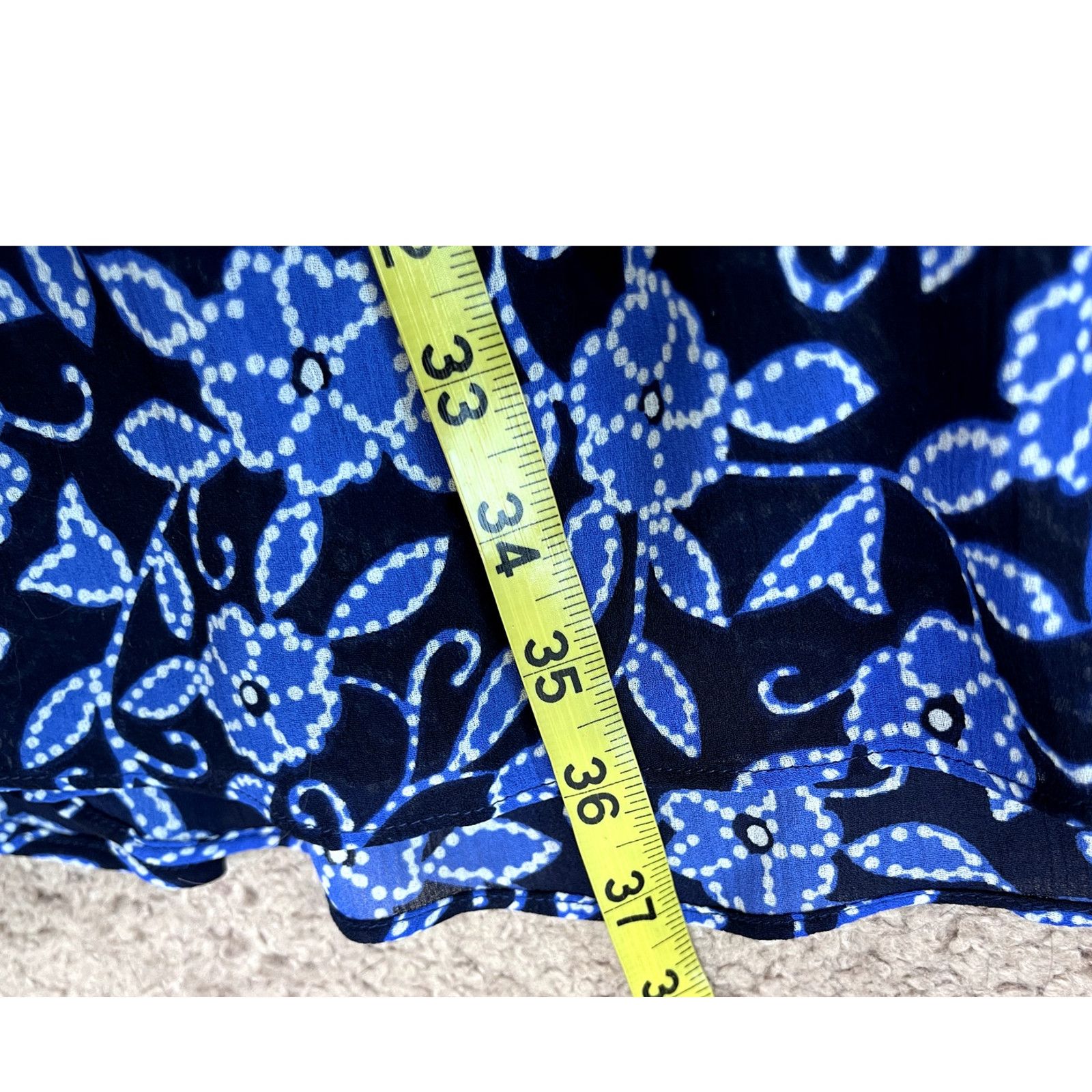 Vintage Women's Blue Floral Vintage S.L. Fashions Dress 14 Size XL / US 12-14 / IT 48-50 - 5 Thumbnail