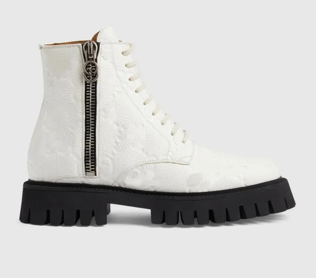 Gucci o1s1wg110225 GG Leather Boots in White Size US 9 / IT 39 - 1 Thumbnail