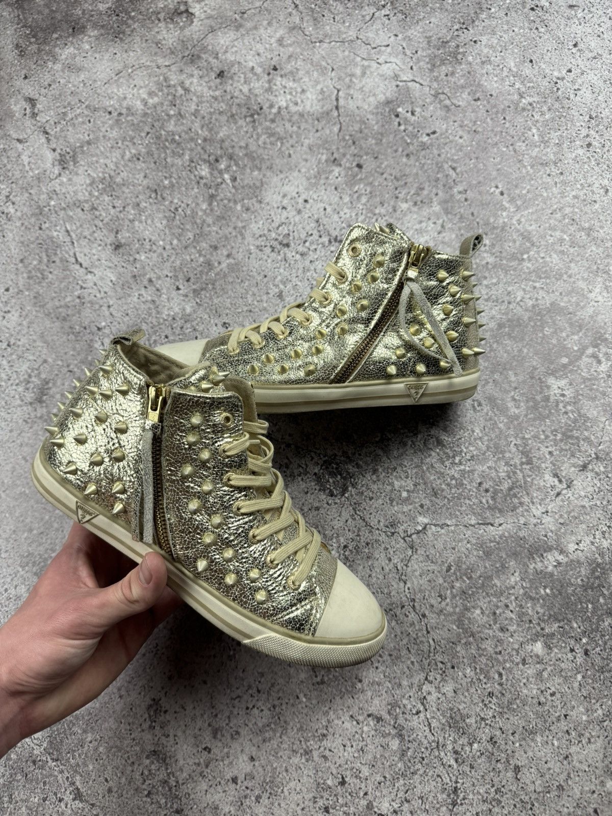 Guess AVANT GARDE GUESS SPIKED STUDED GOLD Y2K SNEAKERS Size US 8 / IT 38 - 1 Thumbnail