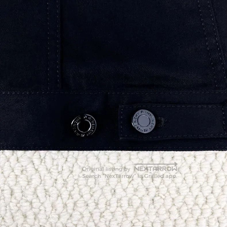 Givenchy Givenchy Black Leather Sleeve Patchwork Button Logo Denim Size US M / EU 48-50 / 2 - 5 Thumbnail