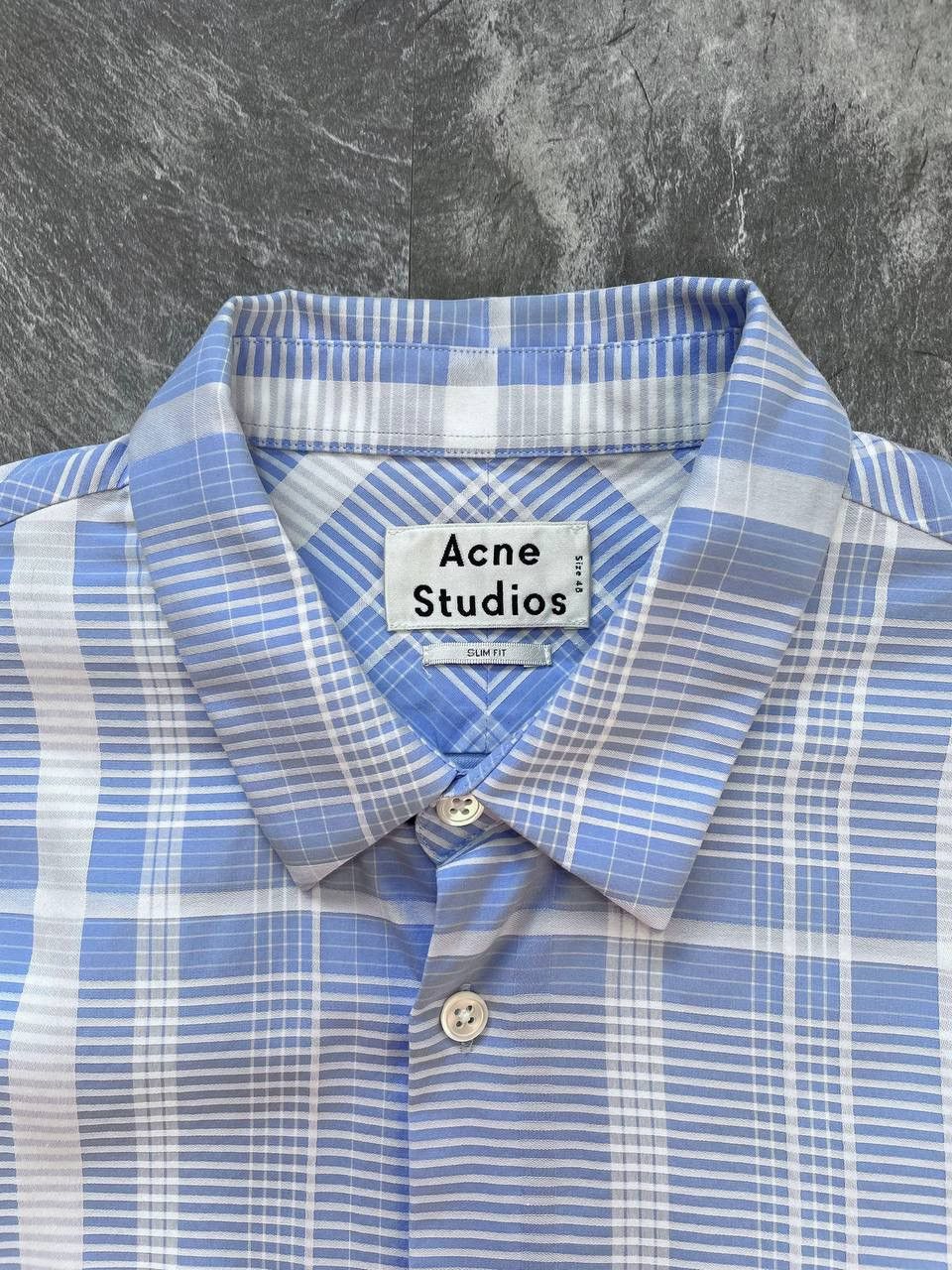 Acne Studios Vintage Acne Studios Sid Plaid Shirt White Blue Slim Fit Size US M / EU 48-50 / 2 - 3 Thumbnail