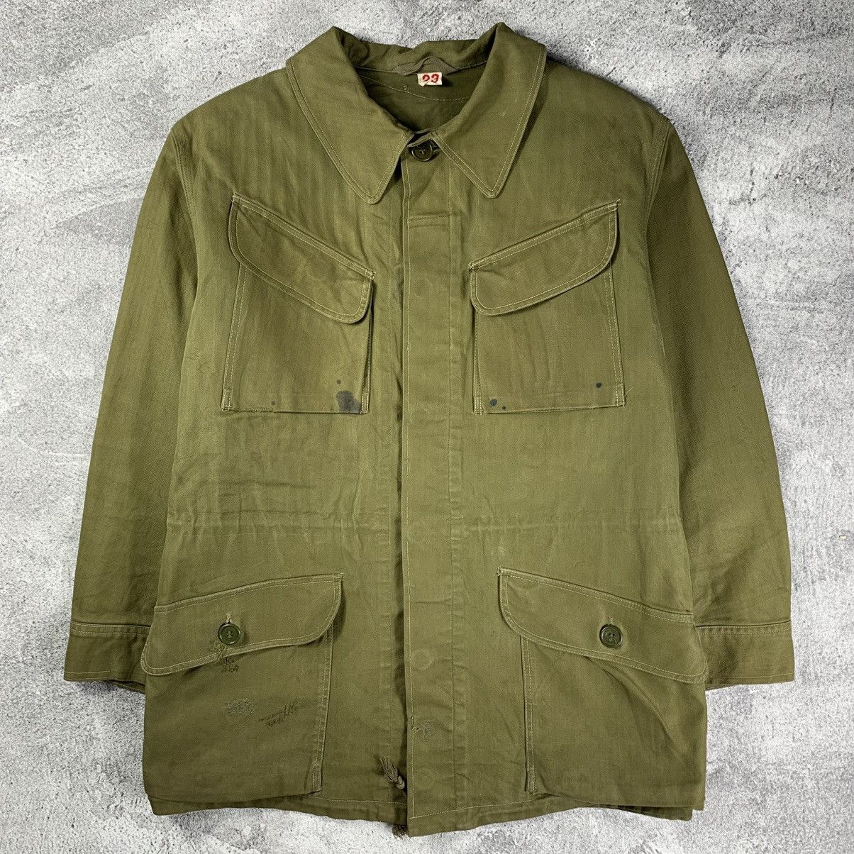 Vintage 60’s Danish Army Military HBT Field Jacket Size US L / EU 52-54 / 3 - 2 Thumbnail