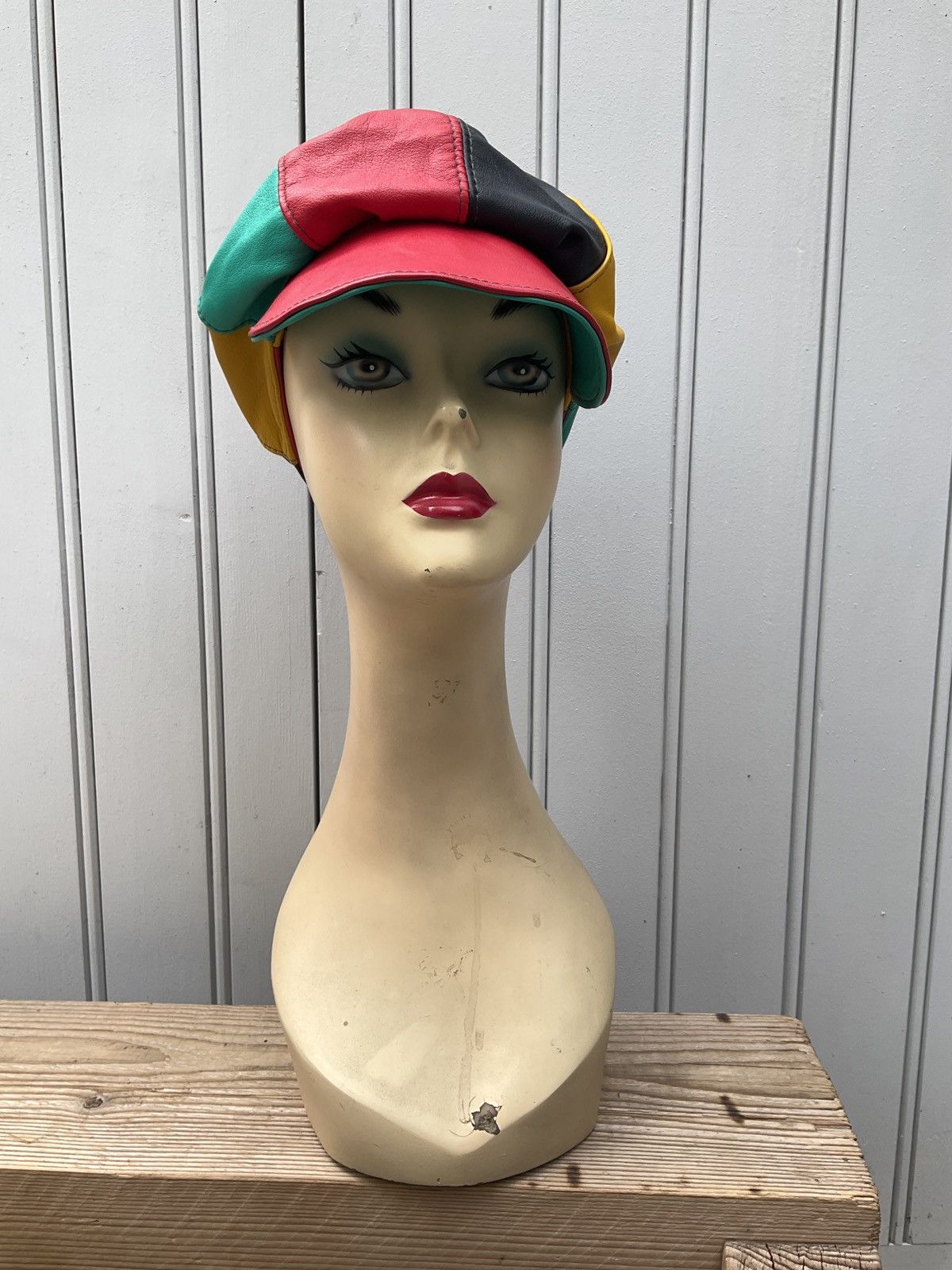 Vintage Vintage 90's Rasta leather cap Size ONE SIZE - 2 Thumbnail
