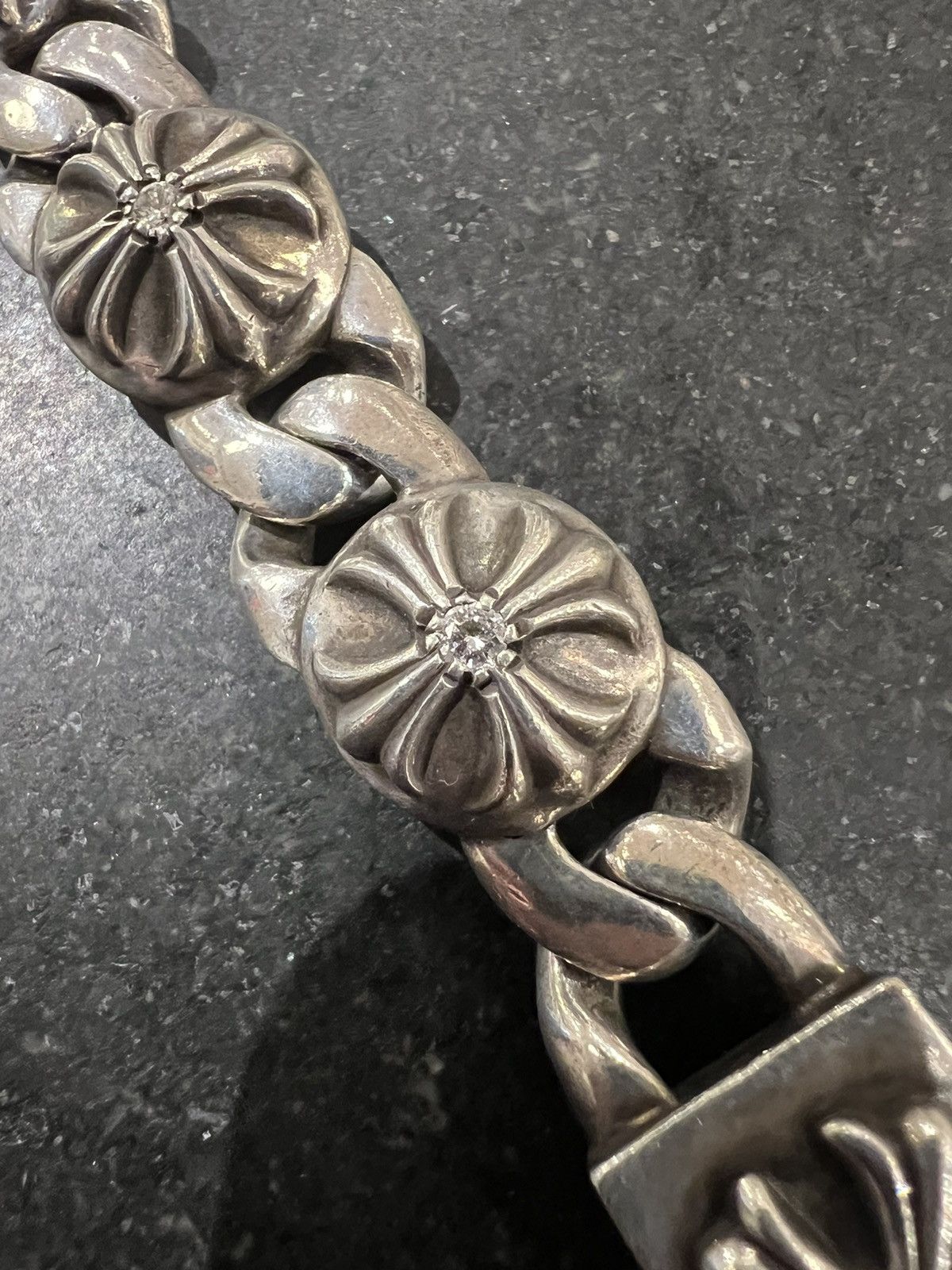 Chrome Hearts Chrome Hearts CH Plus Maltese Link Bracelet With Diamonds Size ONE SIZE - 4 Thumbnail