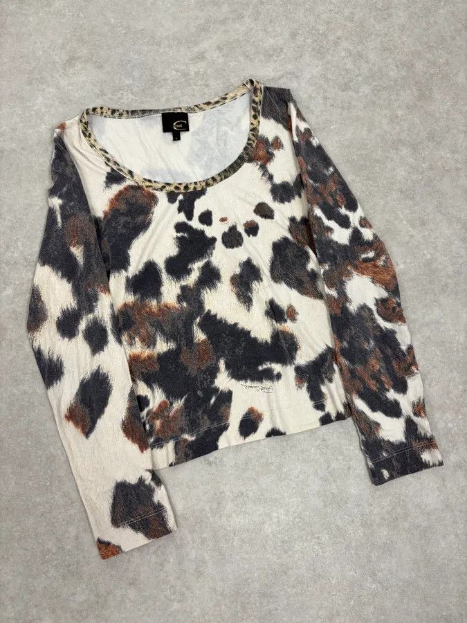 Just Cavalli SS2004 Cavalli Cow Print Movement Longsleeves Size S / US 4 / IT 40 - 4 Thumbnail