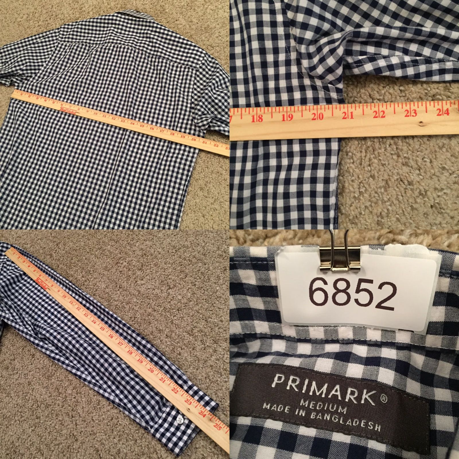 Primark Primark Shirt Mens Medium Blue Plaid Long Sleeve Button Up Size US M / EU 48-50 / 2 - 8 Thumbnail