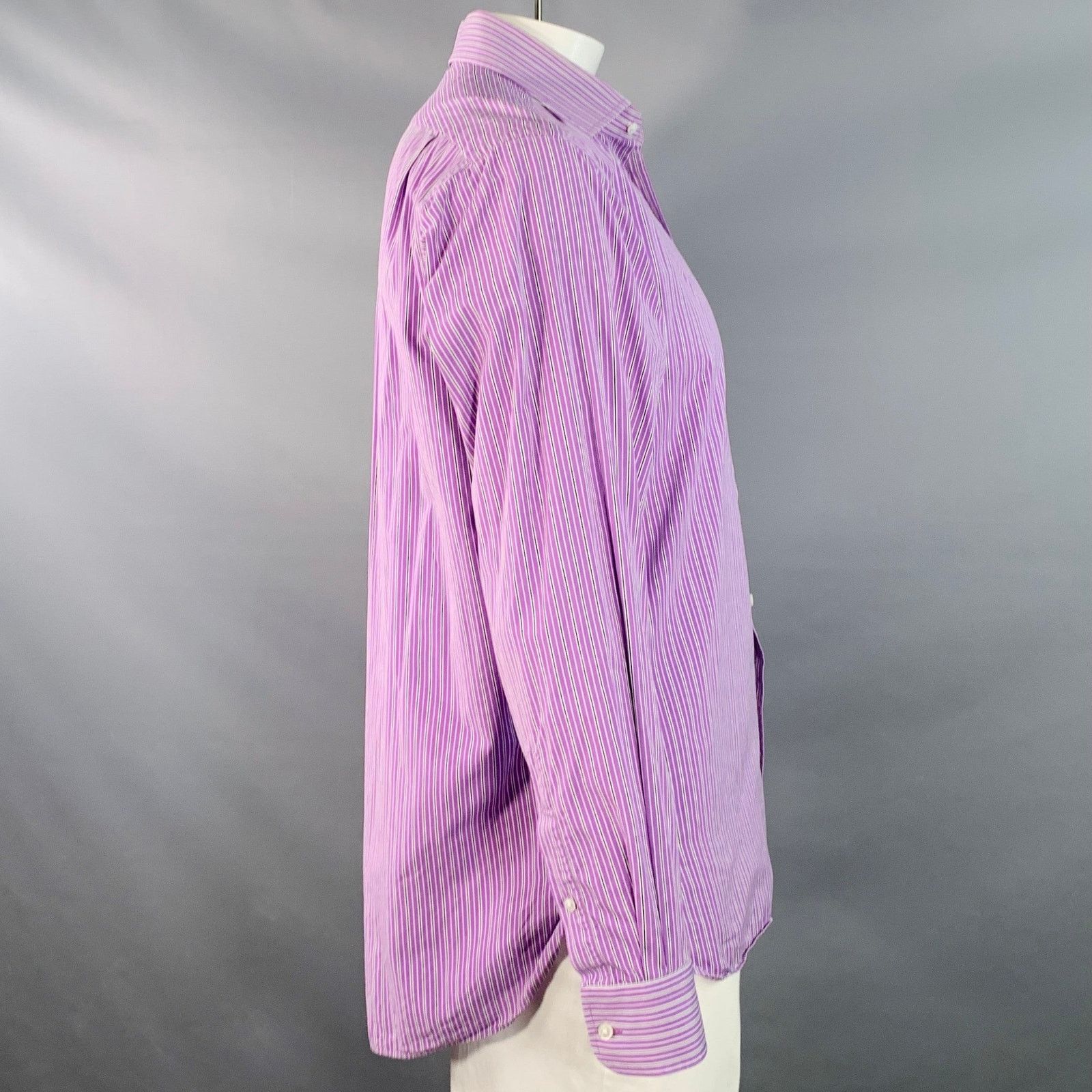 Ralph Lauren RALPH LAUREN Size L Purple Stripe Cotton Long Sleeve Shirt Size US L / EU 52-54 / 3 - 3 Thumbnail