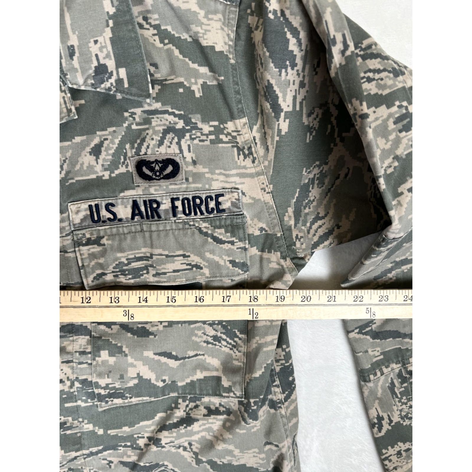 Vintage US Air Force Coat Mens 38 Long Camo ABU Tiger Stripe Utility Battle Uniform Size US XXS / EU 40 - 6 Thumbnail