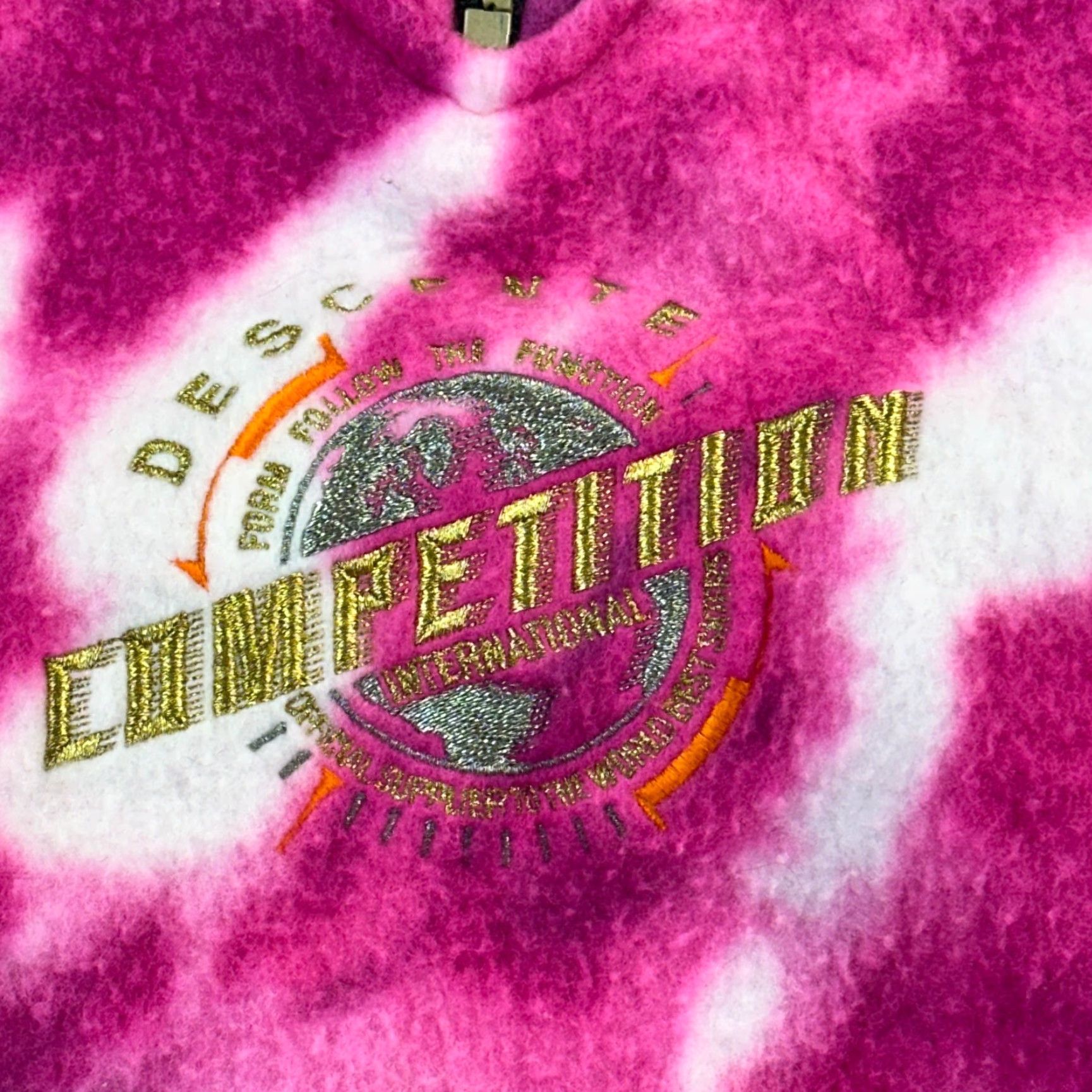 Pinko VINTAGE Descente Jacket Women's M Pink Tie Dye Fleece 1/4 Zip Pullover 90s Size M / US 6-8 / IT 42-44 - 7 Thumbnail