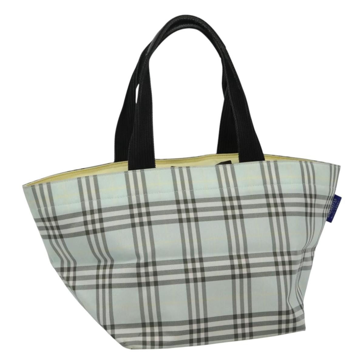 Burberry Blue Label Nova Check Tote Bag Nylon Light Blue