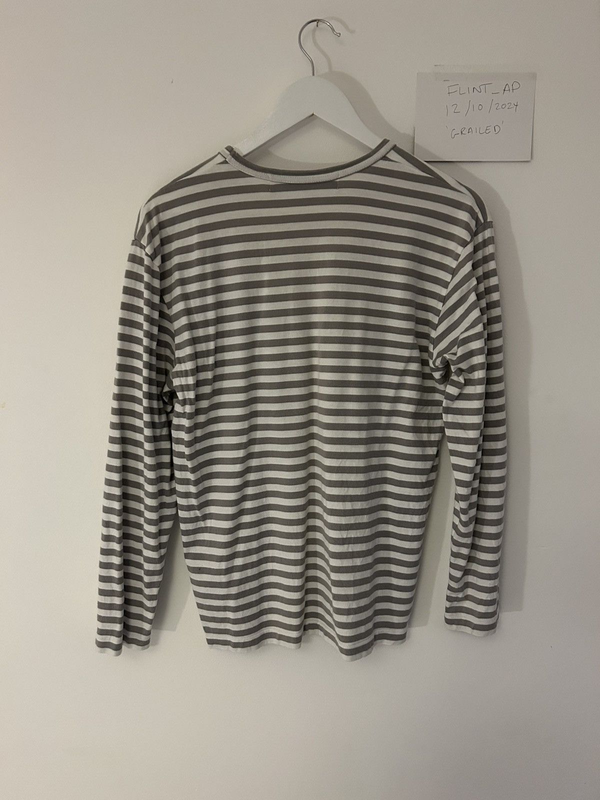 Comme des Garcons Comme Des Garçon ‘Play’ white and grey striped long sleeve Size US L / EU 52-54 / 3 - 2 Thumbnail