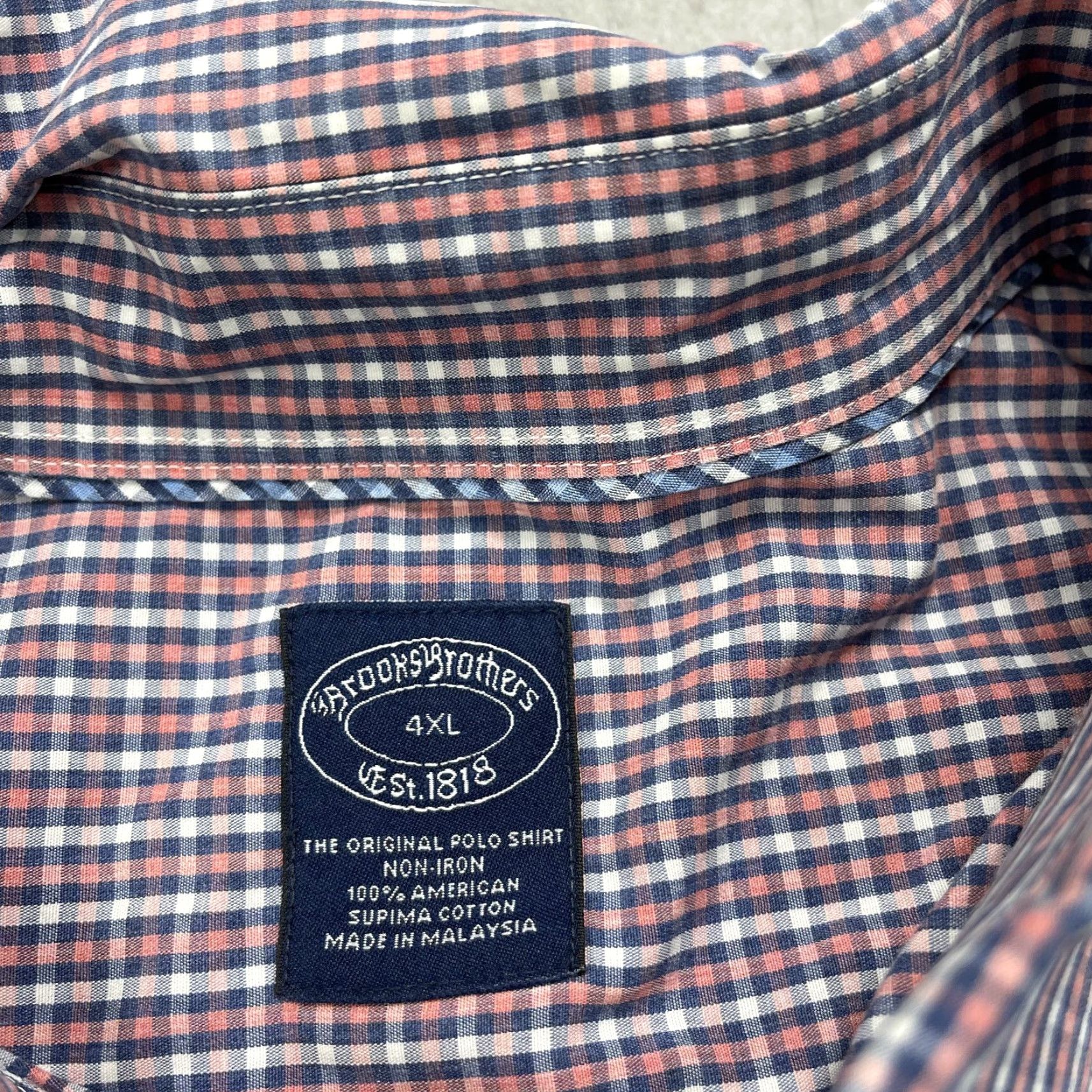 Brooks Brothers Brooks Brothers Shirt Mens 4XL Pink Blue Check 100% Cotton Long Sleeve Casual Size US XXL / EU 58 / 5 - 4 Thumbnail