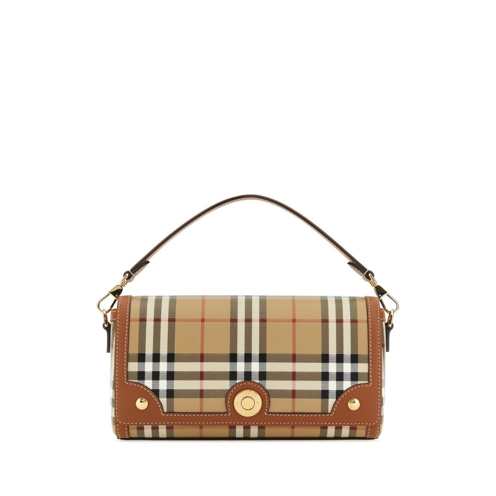 Burberry Burberry Note Check Beige Brown Canvas Crossbody Bag New Size ONE SIZE - 1 Thumbnail