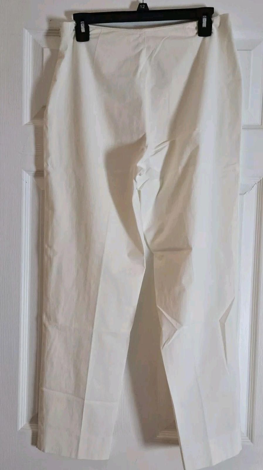 Other Leggiadro Womens Slacks Dress Pants All White Size 12 Pleate Size 34" / US 12 / IT 48 - 2 Thumbnail