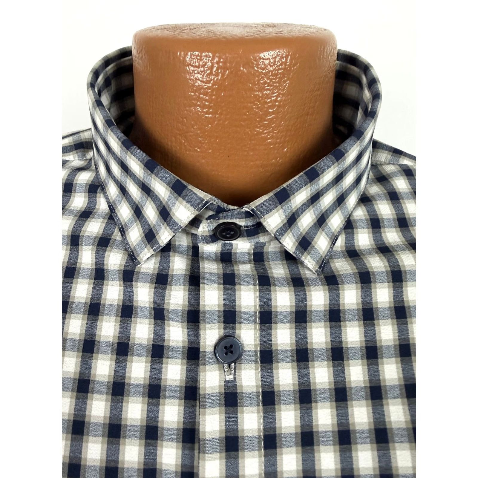 Mizzen+Main Mizzen Main Shirt Men LT Trim Tall No Tuck Casual Performance Button Up Multicolor Check Stretch Lightweight Size US L / EU 52-54 / 3 - 4 Thumbnail