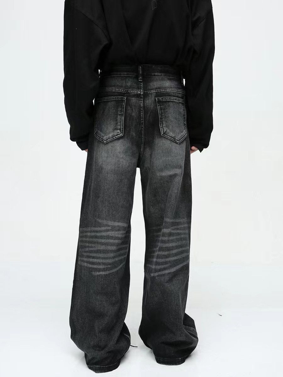 Japanese Brand × Jean Vintage washed black grunge straight leg jeans Size US 34 / EU 50 - 4 Thumbnail