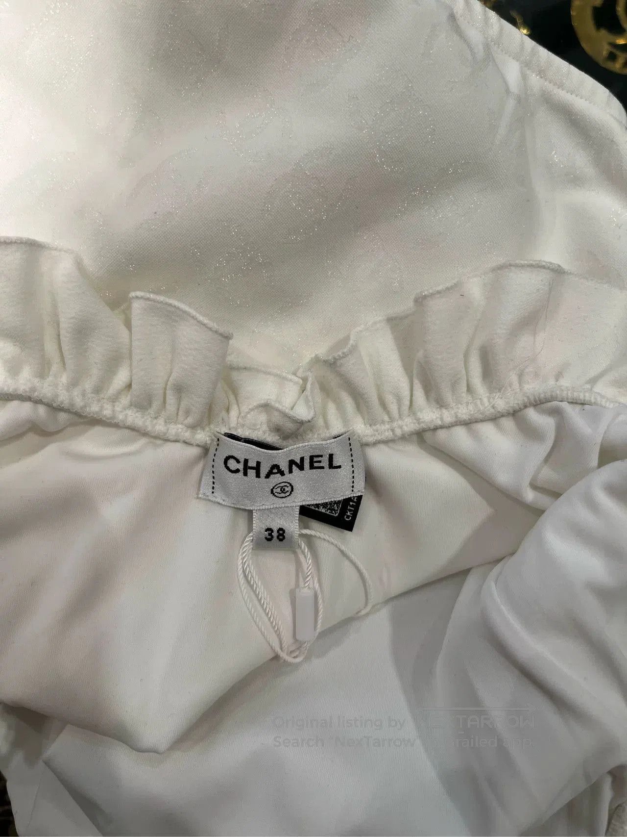 Chanel Chanel 23S White Ruffle Swimsuit. Size US 38 / EU 54 - 3 Thumbnail
