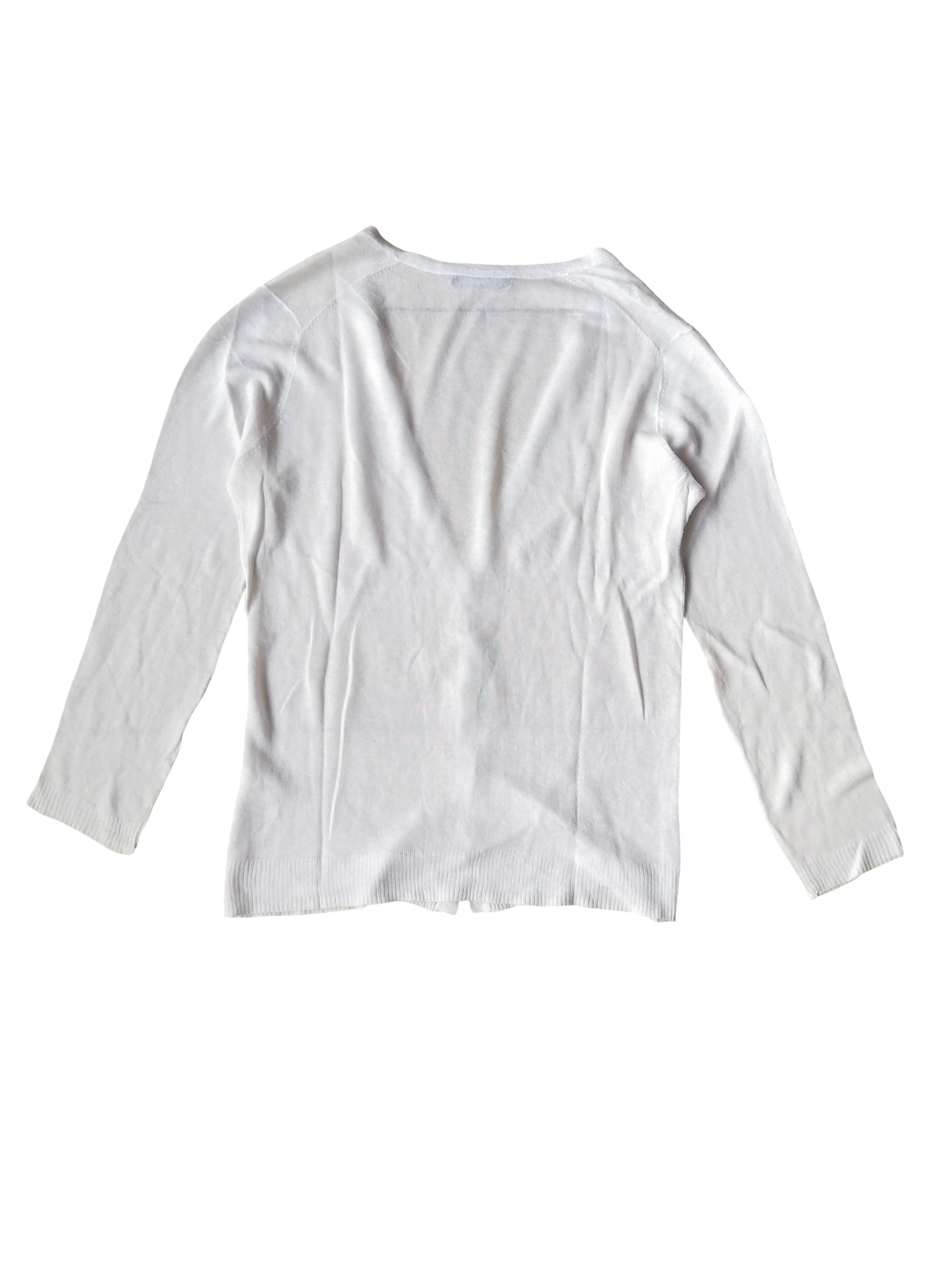 United Arrows United Arrows Lightweight Sheer Rayon V-Neck Cardigan White Size M / US 6-8 / IT 42-44 - 5 Thumbnail