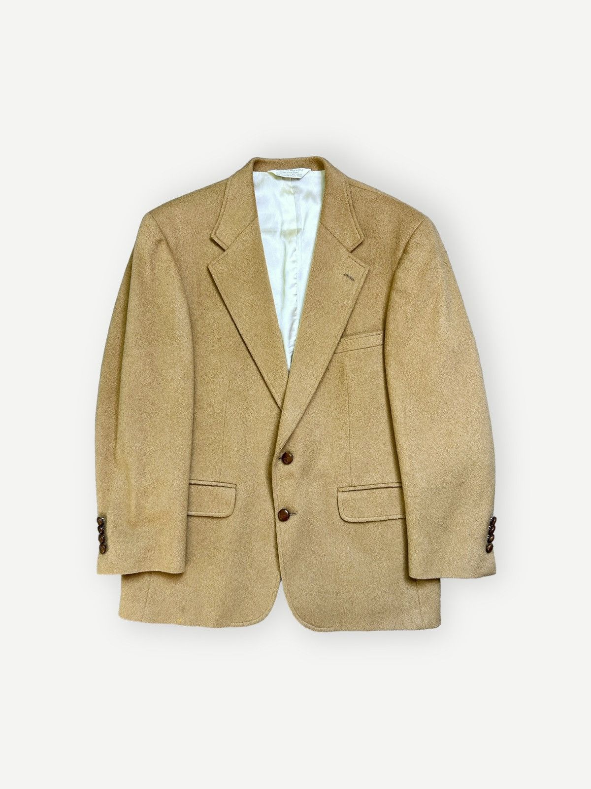 Vintage 90s Lands End Wool Camel Hair Coat 1990s