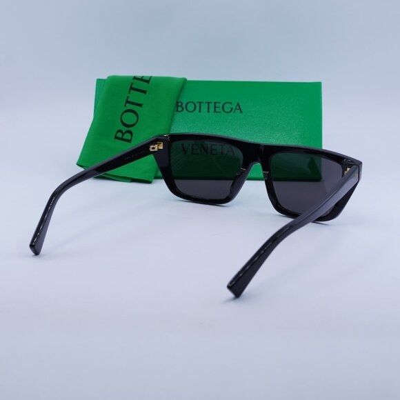 Bottega Veneta Bottega Veneta BV1291S 001 Sunglasses Black Rectangle Frame Size ONE SIZE - 8 Thumbnail