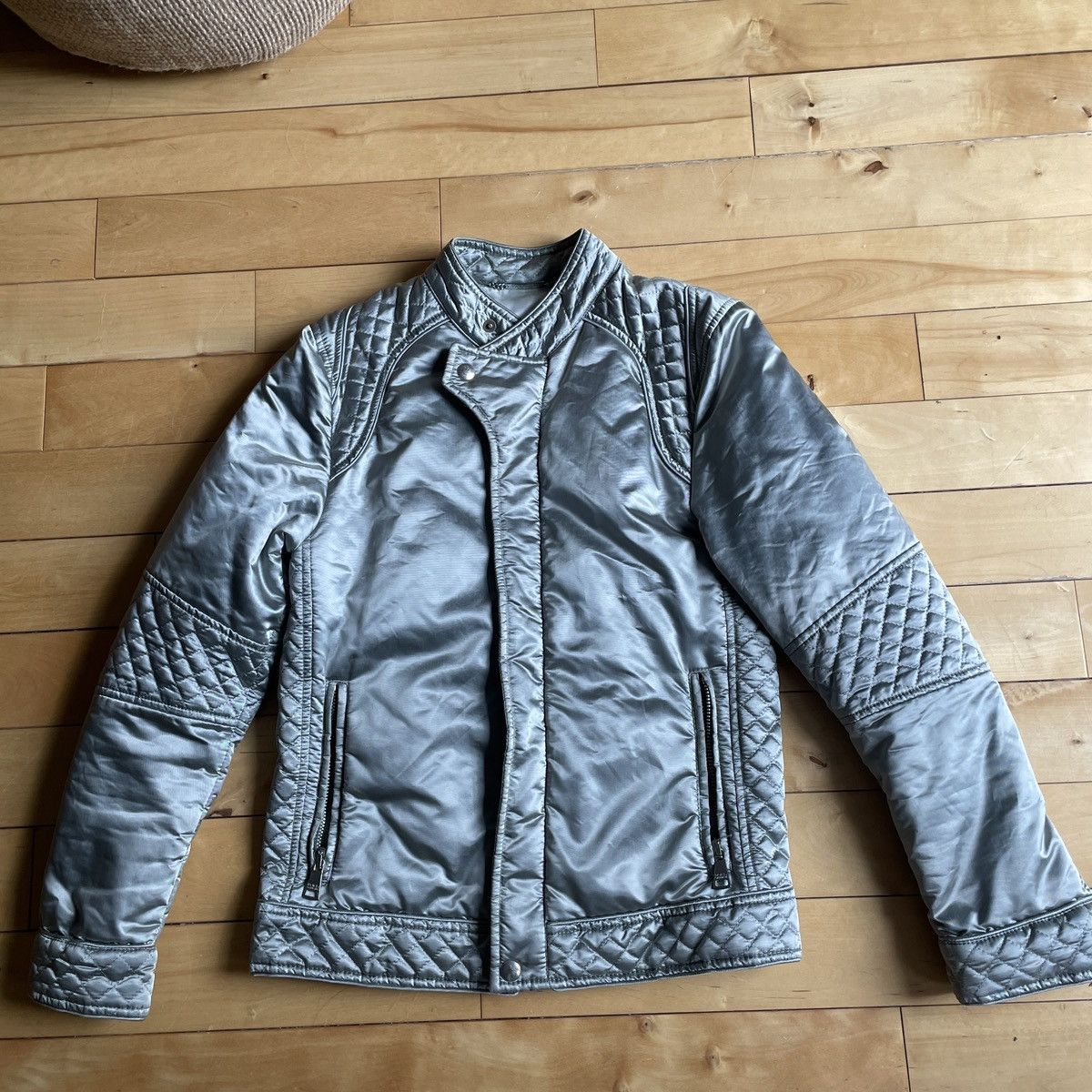 image of Dolce Gabbana Silver Biker Jacket, Men's (Size Medium)