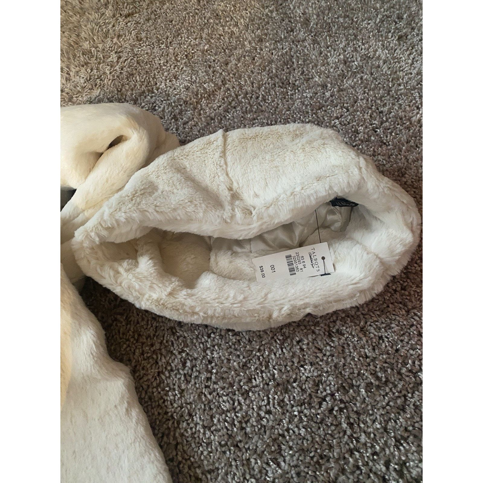 Talbots Crushed Faux Fur Ivory Hat Sz1 Talbots Size ONE SIZE - 2 Thumbnail