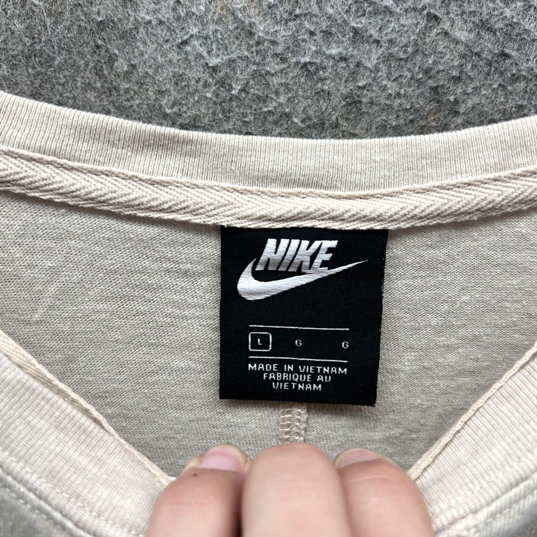 Nike Nike Sweatshirt Womens Large Beige Lightweight Jersey Crewneck Pullover Logo Size L / US 10 / IT 46 - 3 Thumbnail
