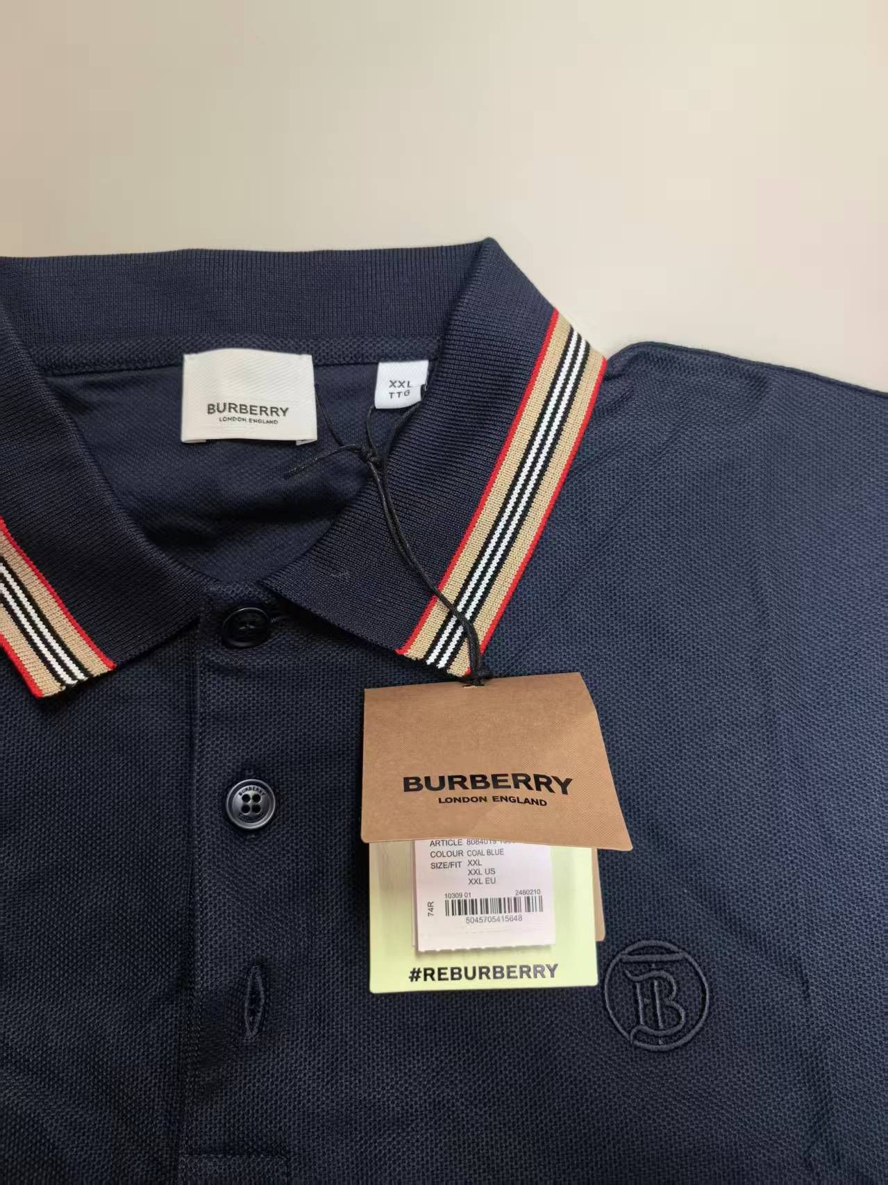 Burberry NWT Polo Shirt - Coal Blue, XXL Burberry Size US XXL / EU 58 / 5 - 8 Thumbnail