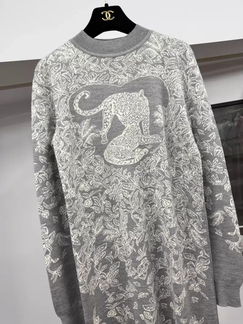 Hermes Hermes Gray Cashmere Long Sleeve Dress Size XS / US 0-2 / IT 36-38 - 2 Thumbnail