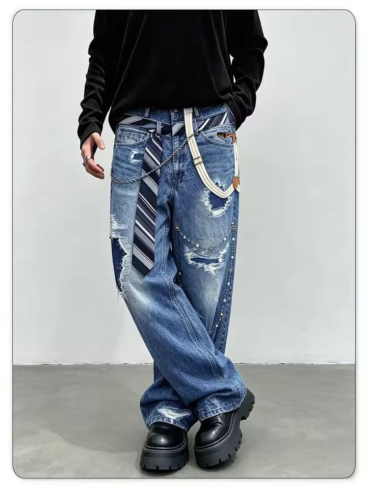 Japanese Brand Flared Punk Jeans Size US 31 - 3 Thumbnail