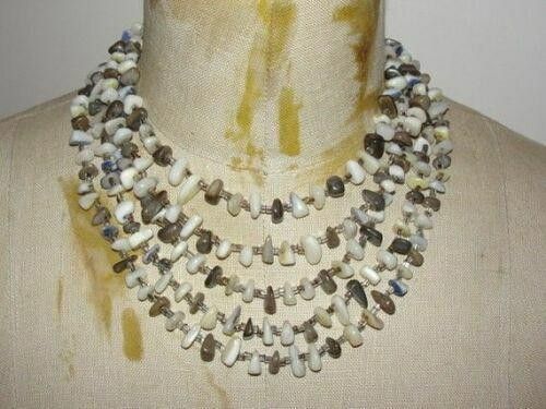 Designer Mother of Pearl Shell Multiple Strand Chip Bead Necklace Size ONE SIZE - 1 Thumbnail