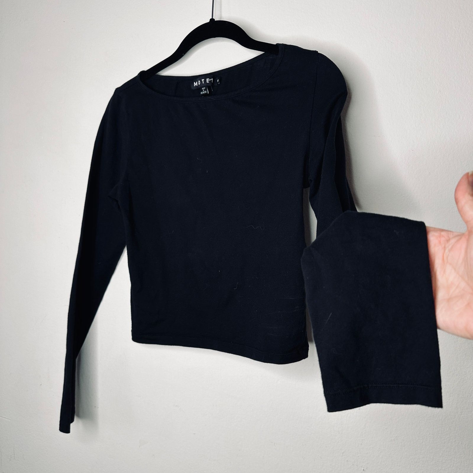 Other Motel Black Long Sleeve Round Neck Top Size M / US 6-8 / IT 42-44 - 1 Thumbnail