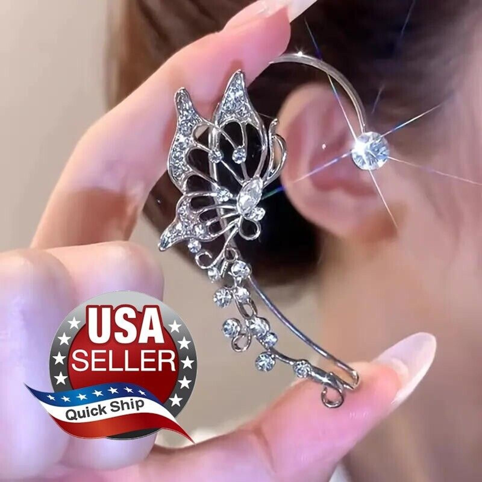 Other Butterfly Earrings • Wrap-Around Over Ear •Zircon •Right Ear Size ONE SIZE - 1 Thumbnail