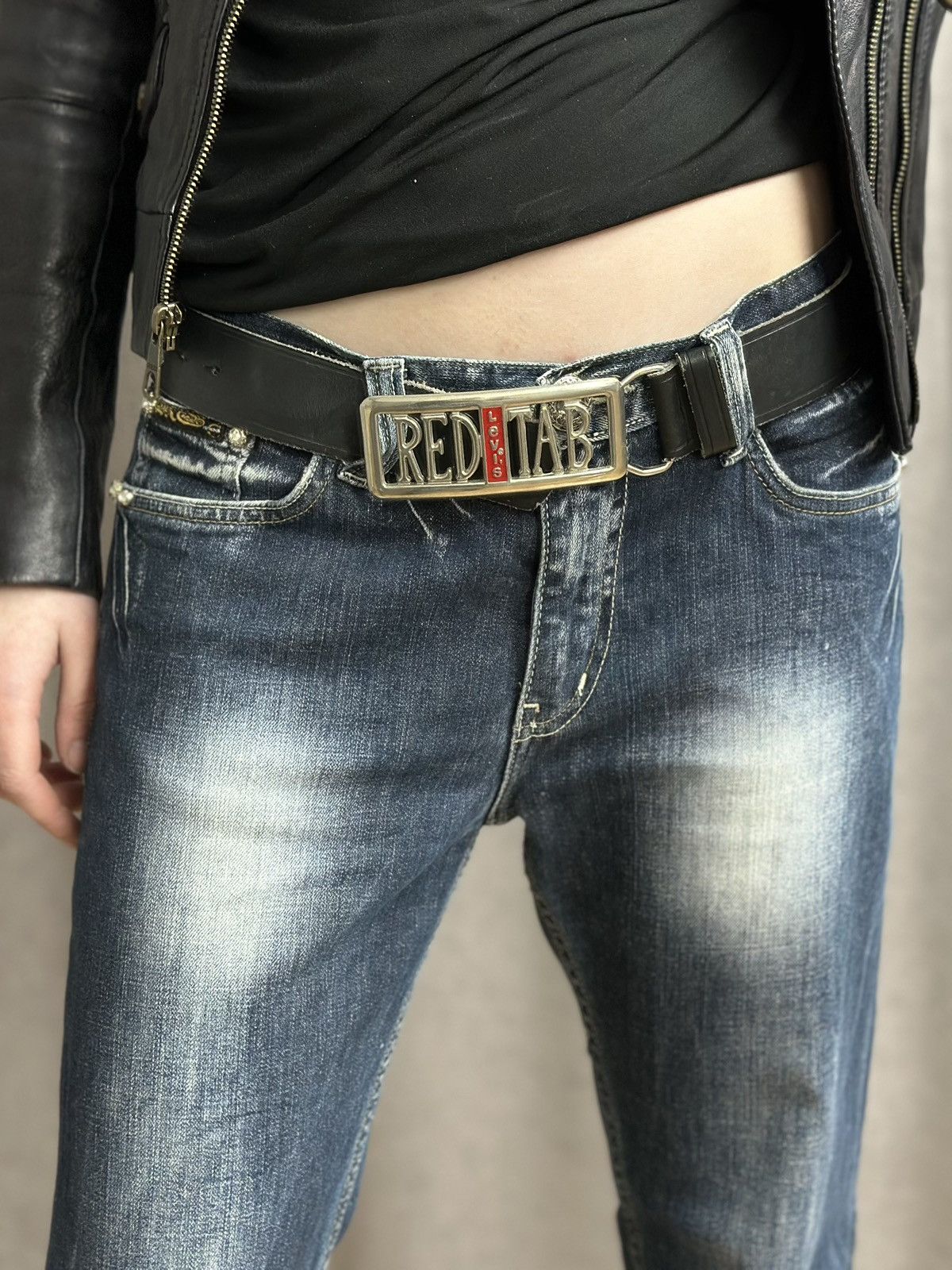 Levi's Vintage Levis Leather Belt Y2k B B Simon Avantgarde Size ONE SIZE - 2 Thumbnail