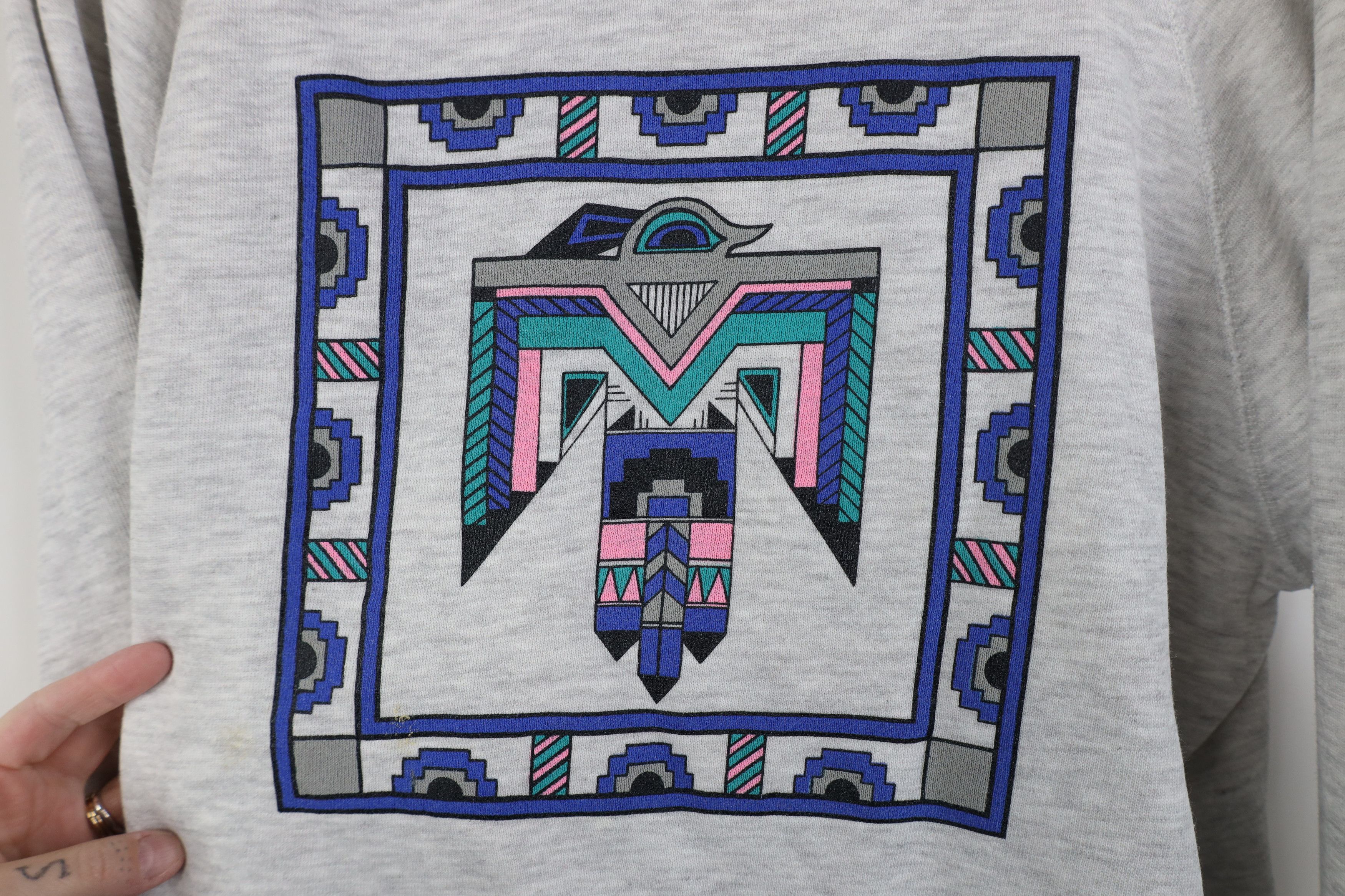 Vintage Vintage 90s Streetwear Southwestern Tribal Sweatshirt Size XXL / US 16-18 / IT 52-54 - 4 Thumbnail