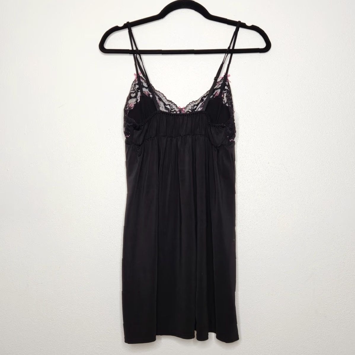 Betsey Johnson VINTAGE Betsey Johnson Slip Dress Shirt Womens S Black Lace Bows 90s Y2K Emob Betsey Johnson Dress Slip Short 30 15 Lace Bow Fine Womens Size S / US 4 / IT 40 - 4 Thumbnail