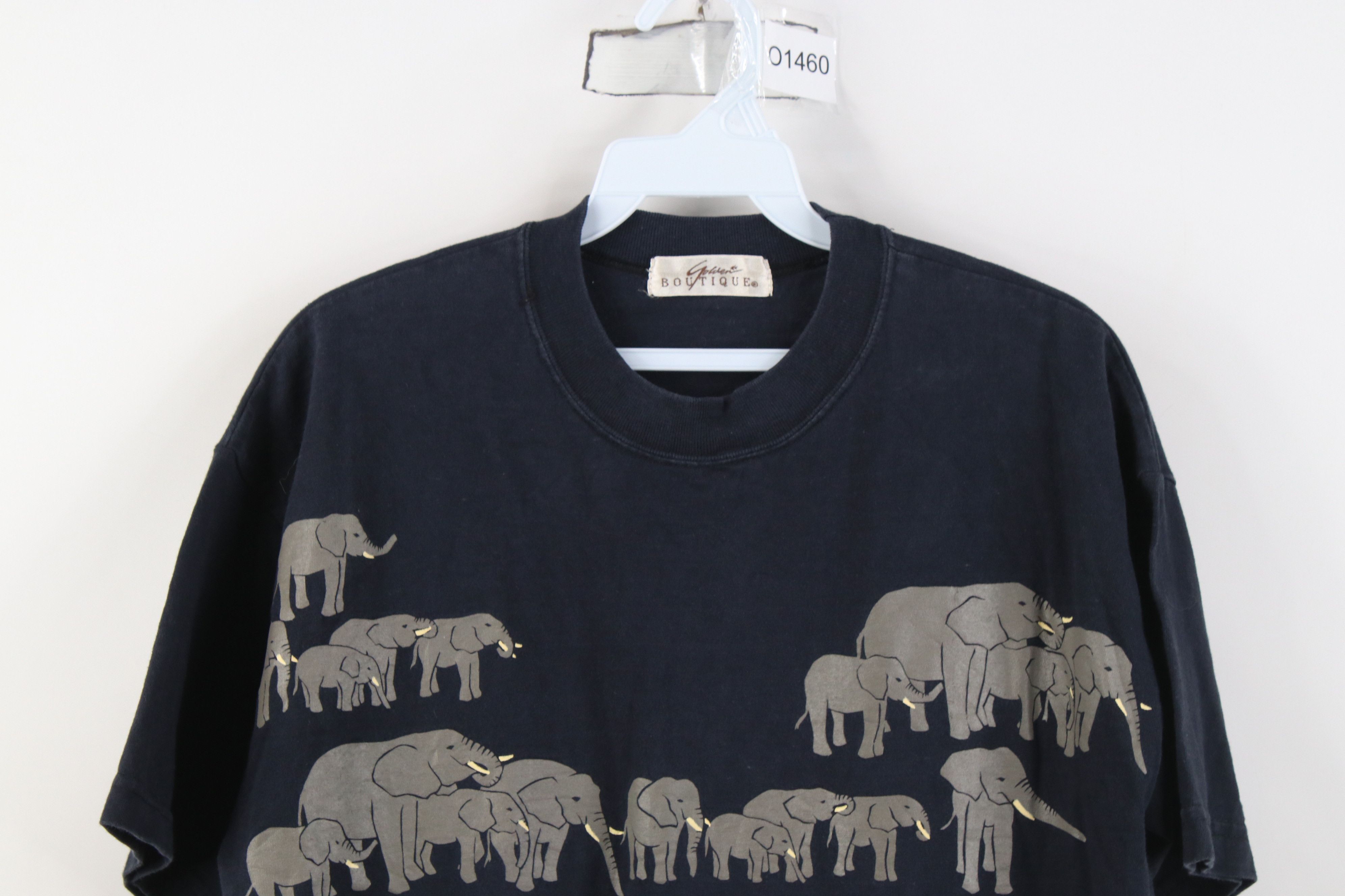 Vintage Vintage 90s Streetwear Safari Elephant All Over T-Shirt Size L / US 10 / IT 46 - 2 Thumbnail