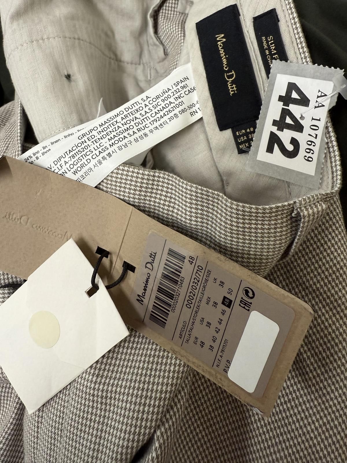 Massimo Dutti Massimo Dutti Men's Casual Pants Beige Checkered Size 48 Size US 32 / EU 48 - 2 Thumbnail
