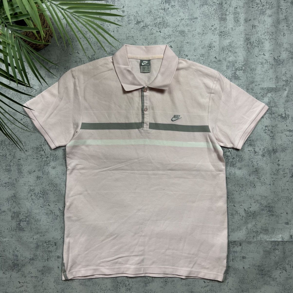 Nike 00s NIKE RETRO LOGO VINTAGE Y2K STRIPED BUTTON UP POLO SHIRT Size US L / EU 52-54 / 3 - 1 Thumbnail