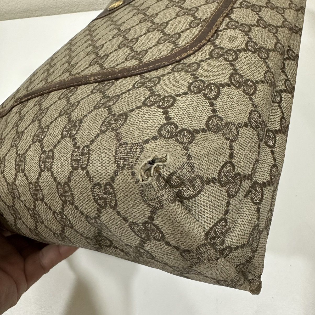 Gucci GG WEB SHERRY LINE VINTAGE GUCCI TOTE BAG 32 Size ONE SIZE - 10 Thumbnail