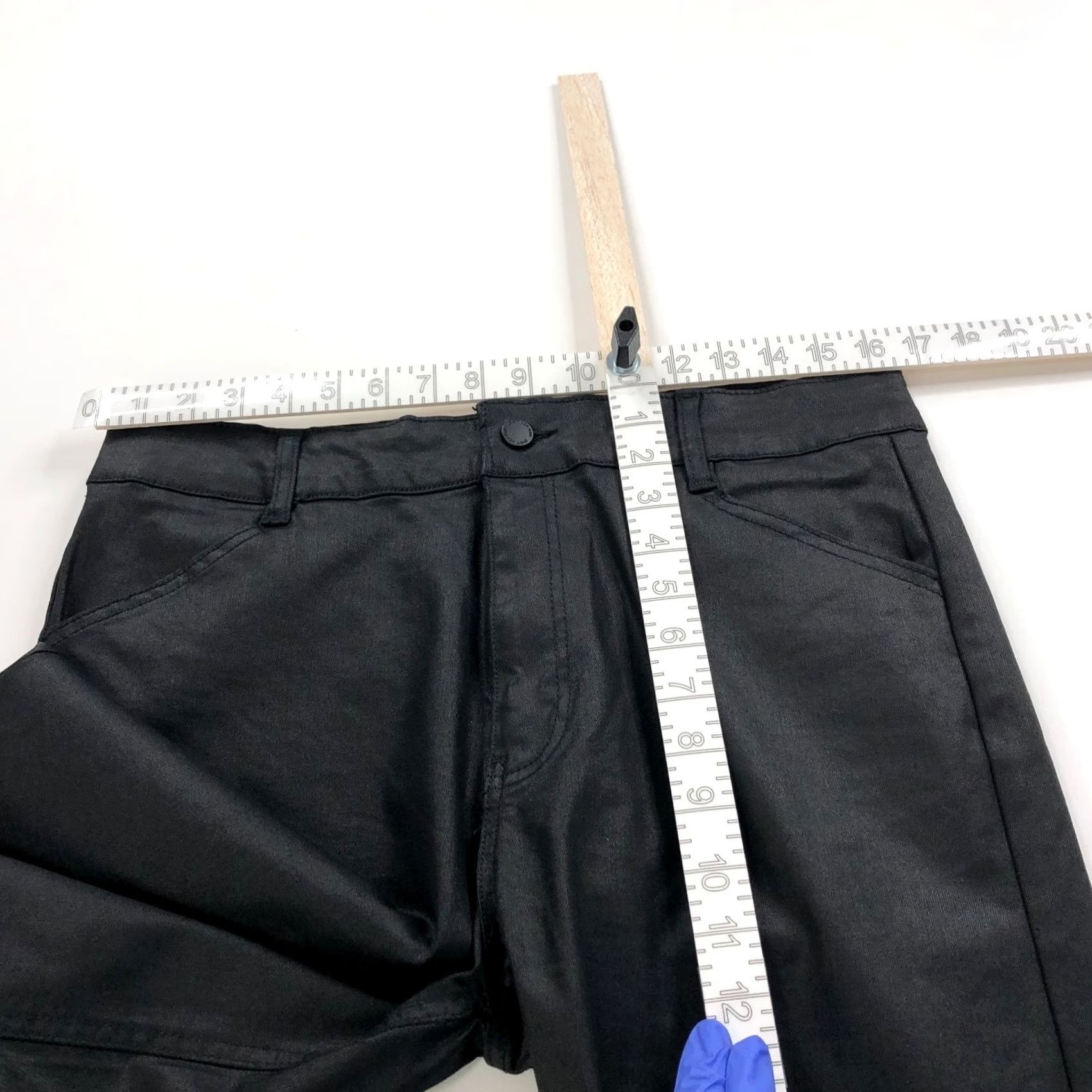 Vintage Oat New York Waxed Coated 12/31 High Rise Wide Leg Pant Black MINT 33W 29L 12 Regular Pants Women Wide-Leg Vintage? No Size 34" / US 12 / IT 48 - 7 Thumbnail