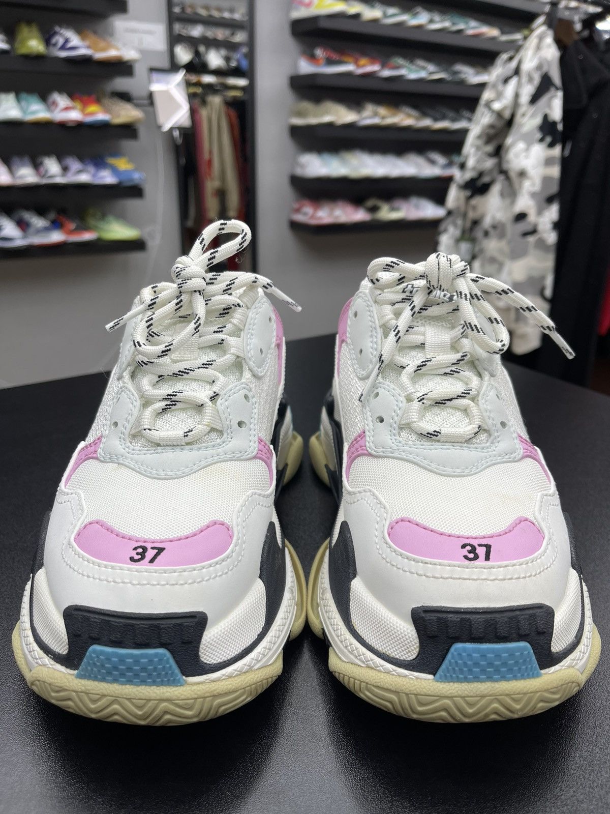 Balenciaga Size 7US/37EU - Balenciaga Triple S White Blue (Women's) Size US 7 / IT 37 - 2 Thumbnail
