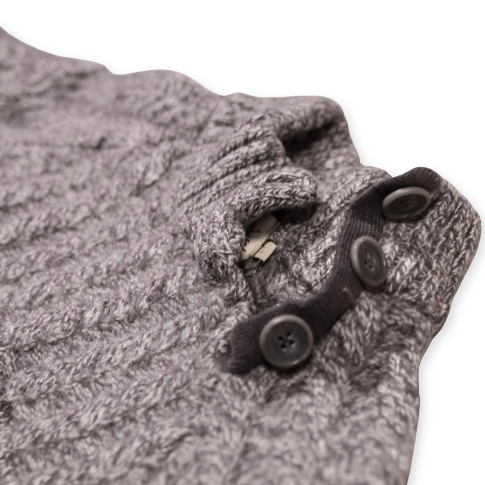 Designer Blarney Aran Originals Wool Sweater Funnel Neck Gray Large Size US L / EU 52-54 / 3 - 4 Thumbnail