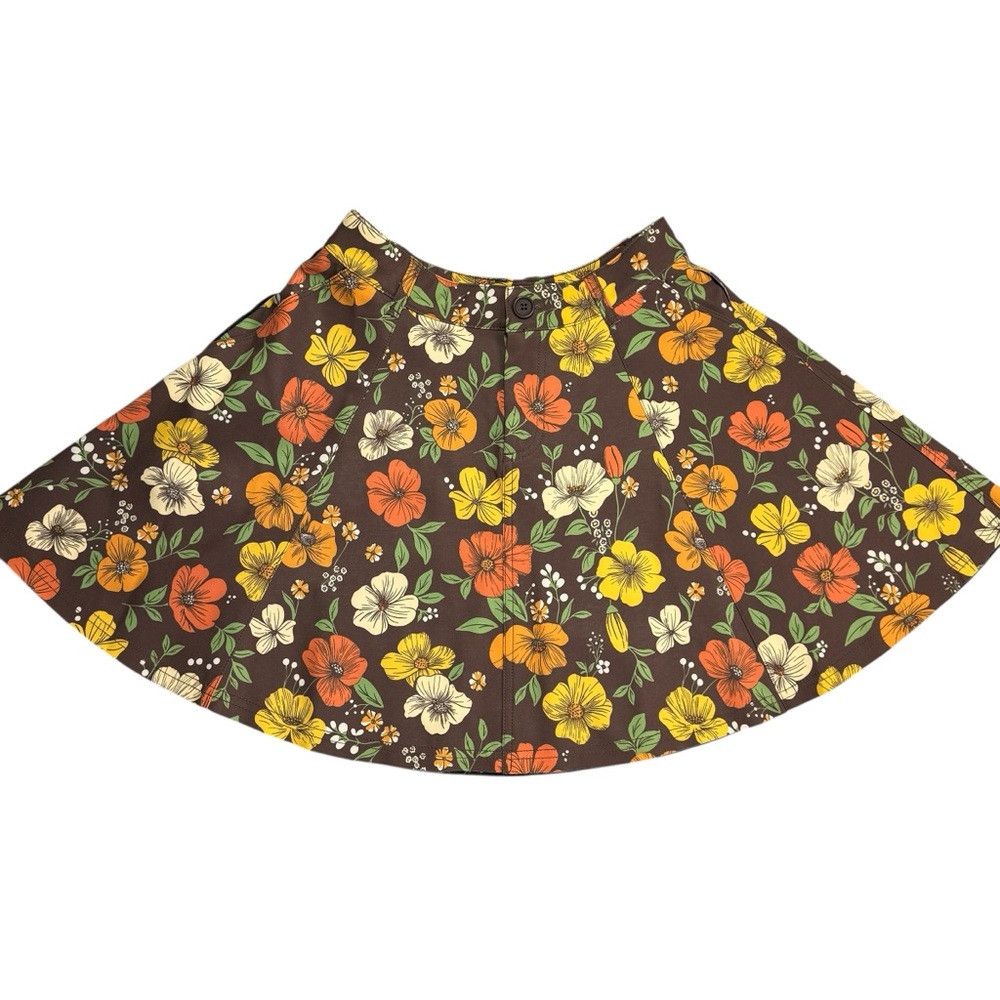 Free People NWT New Free People Dahlia Printed Circle Mini Skirt In Cho Size 26" / US 2 / IT 38 - 3 Thumbnail